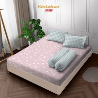 Kintakun Sprei Fitted 160 / 180 / 200 Minimalis Bunga Aesthetic DLUXE - Yuna