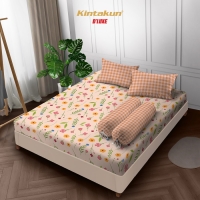 Kintakun Sprei Fitted 160 / 180 / 200 Minimalis Bunga Aesthetic DLUXE - Dasom