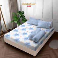 Kintakun Sprei Fitted 160 / 180 / 200 Minimalis Bunga Aesthetic DLUXE - Aera