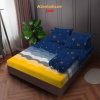 Kintakun Sprei Flat 160 / 180 / 200 Azura Dluxe Microtex 20cm Biru